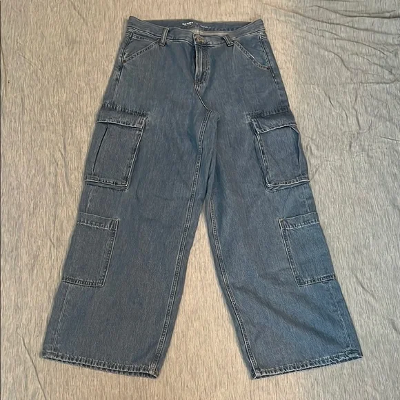 Old Navy Jeans Old Navy Baggy Wide Leg Cargo Jeans Poshmark